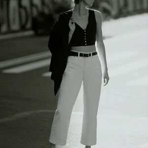 Like new madewell perfect vintage jean wide-leg in tile white 24p